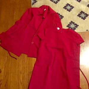 Mimi maternity red dress/coat set